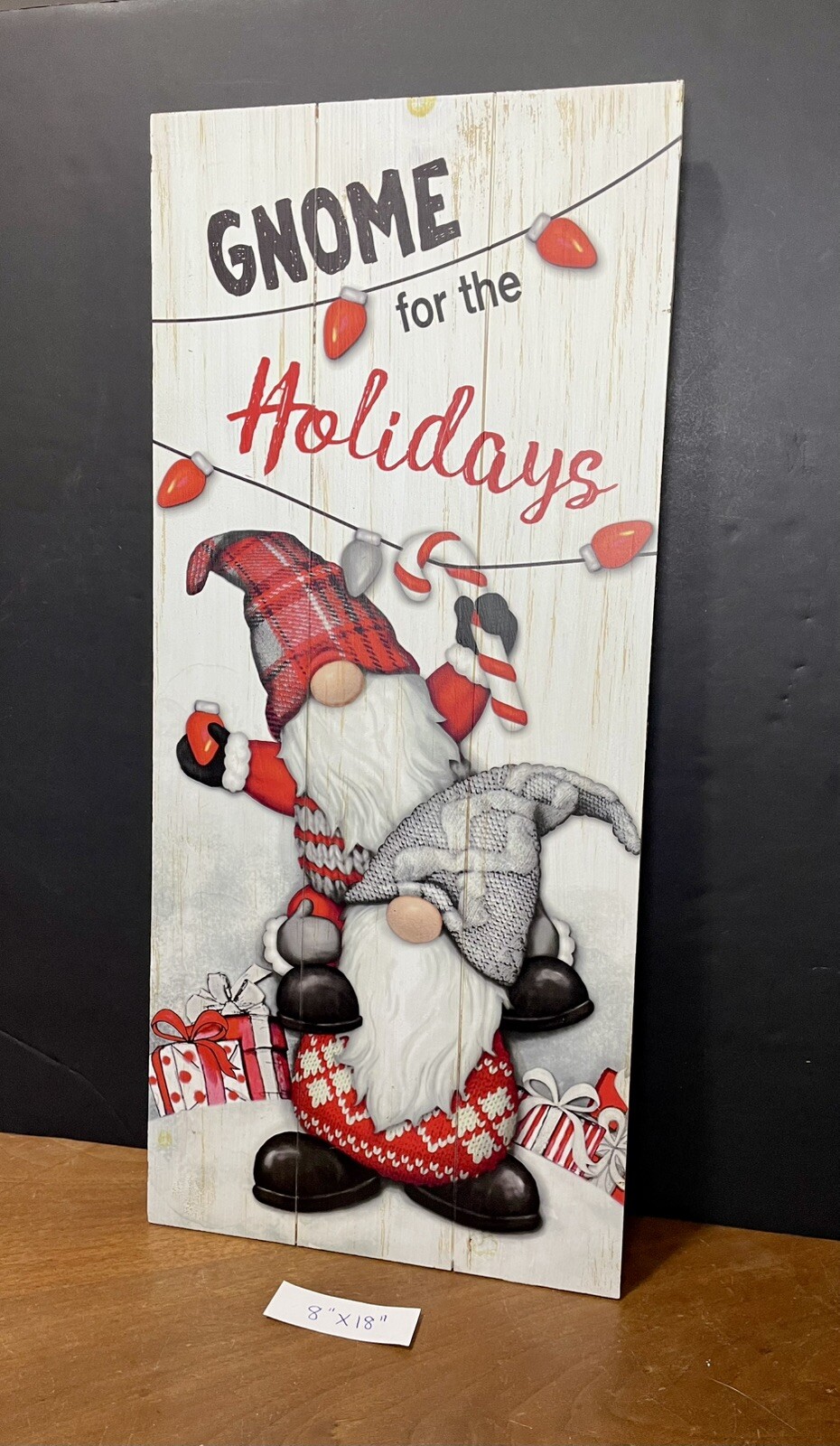 Ganz Home Décor Gnome for the Holidays 18″X8” Wood Plaque