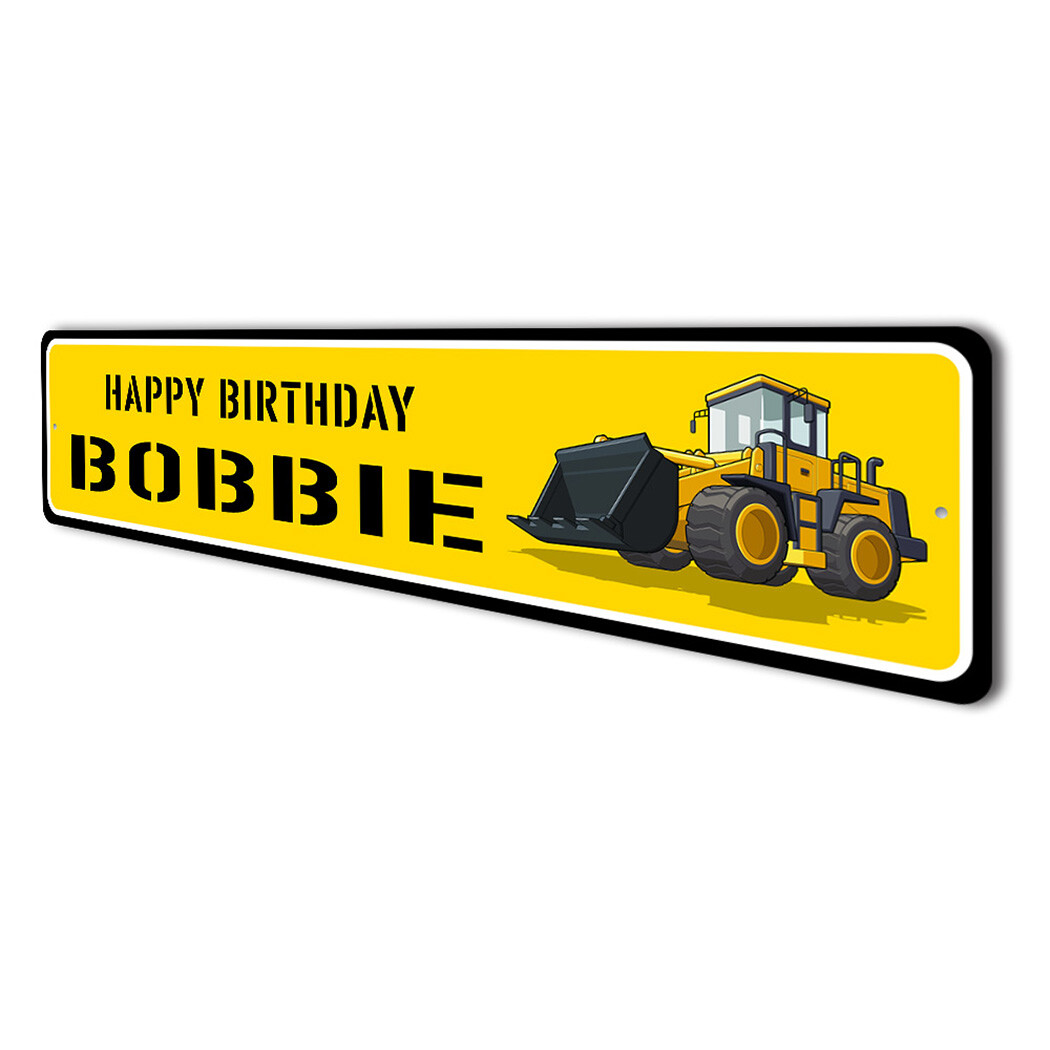 Happy Birthday Construction Metal Sign