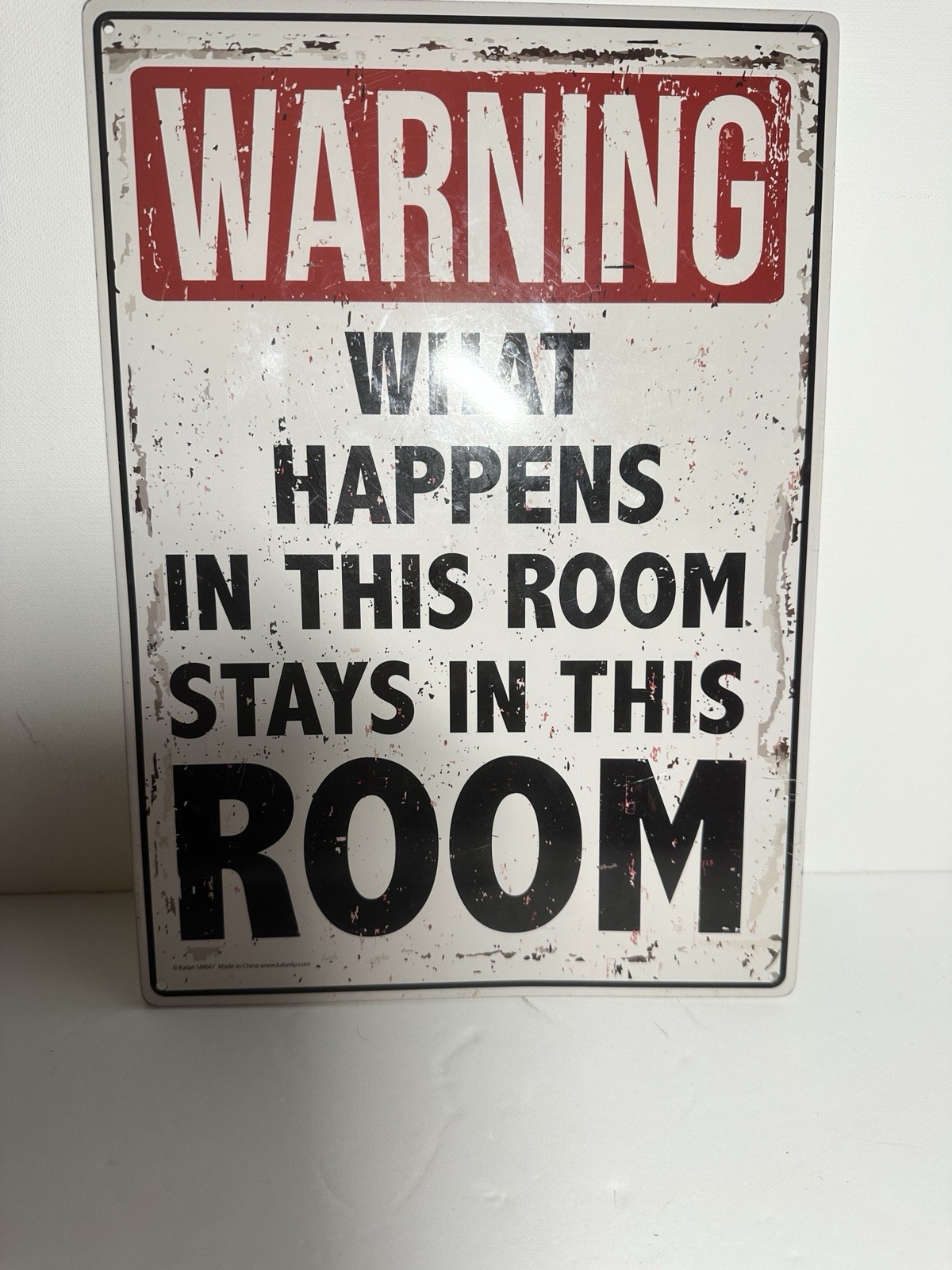Kalan Warning Quote Metal Sign for Any Room, Hanging Novelty Decor, Medium