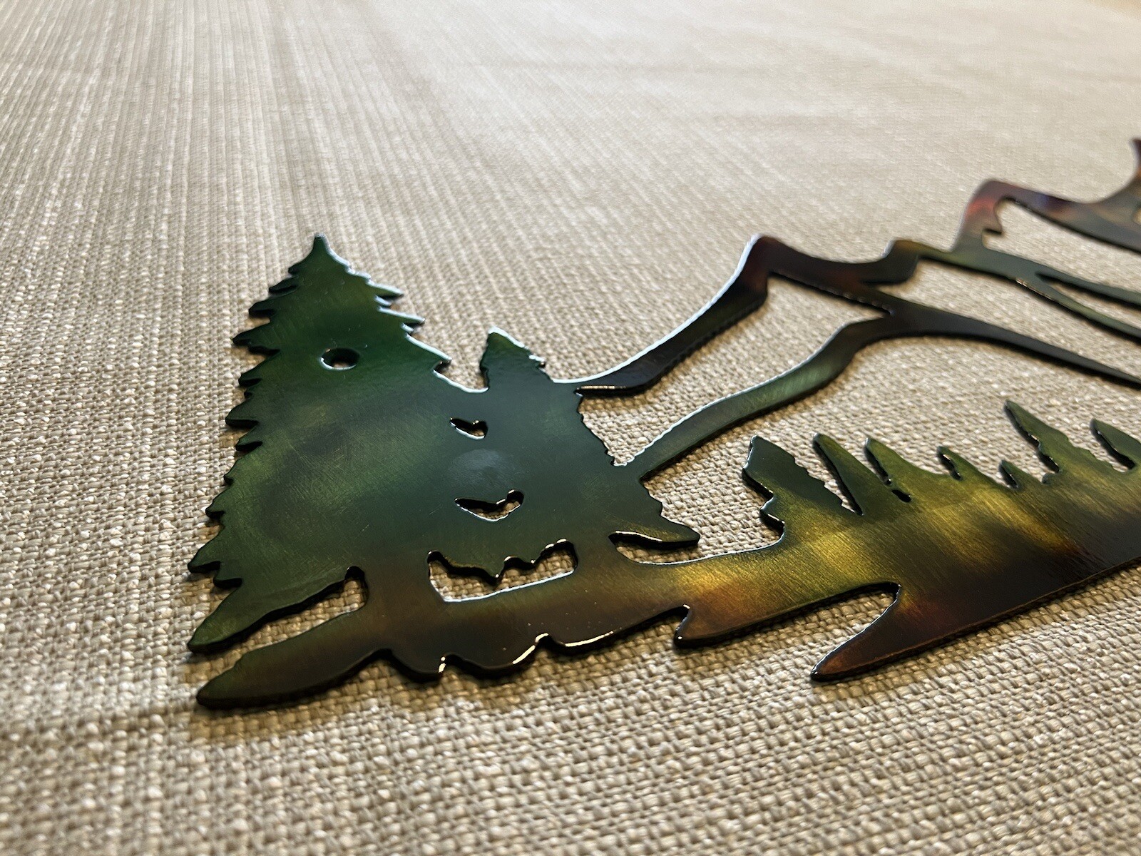 Mountains And Trees Wildlife Cabin Metal Wall Art Rustic Home Decor Gifts