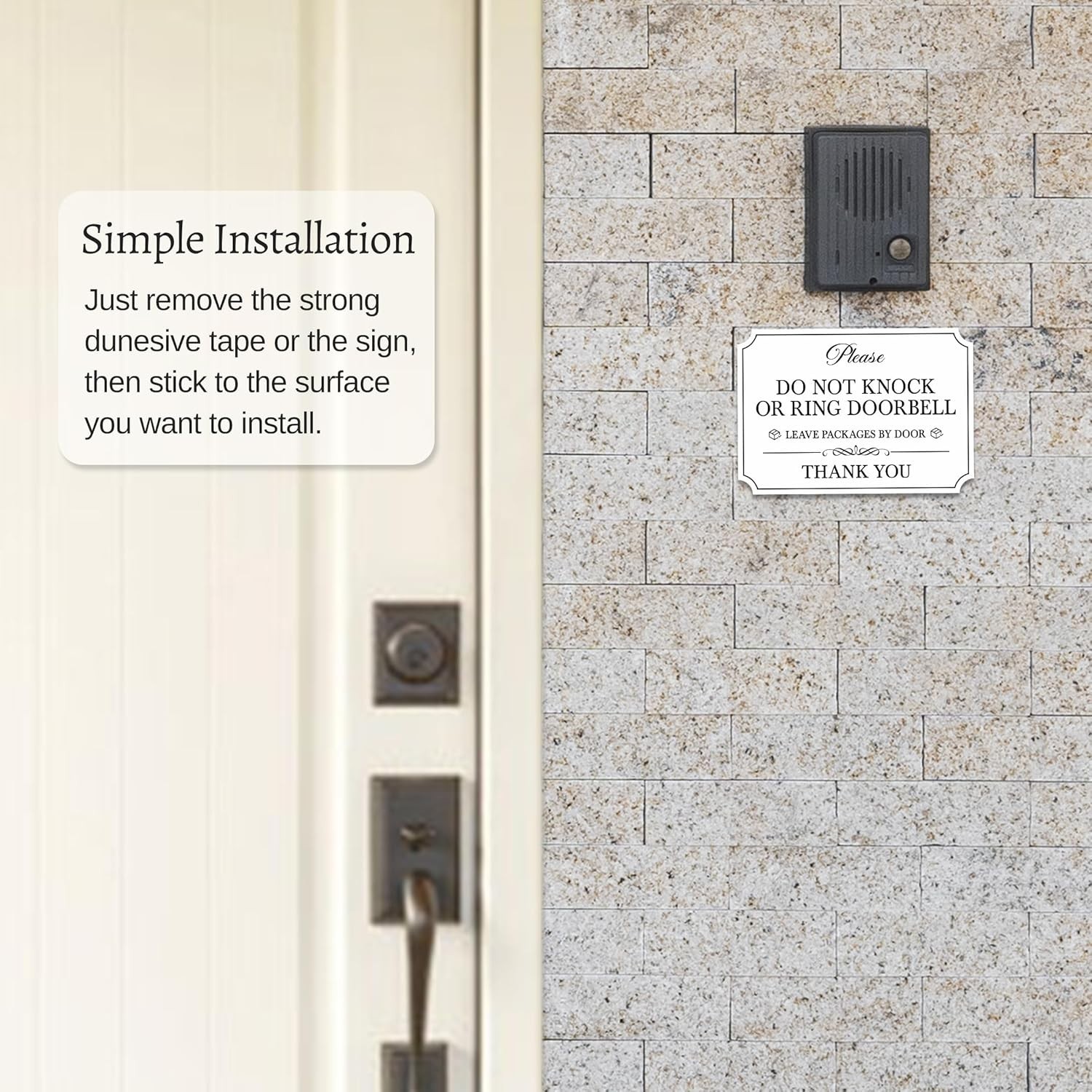 Elegant Waterproof Do Not Knock Sign – Clear Private Message for Entrances