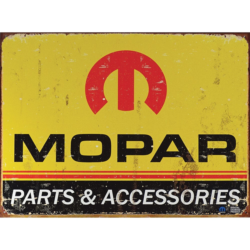 Mopar Logo Tin Sign – 16″W x 12-1/2″H, Made in USA #DE-1315