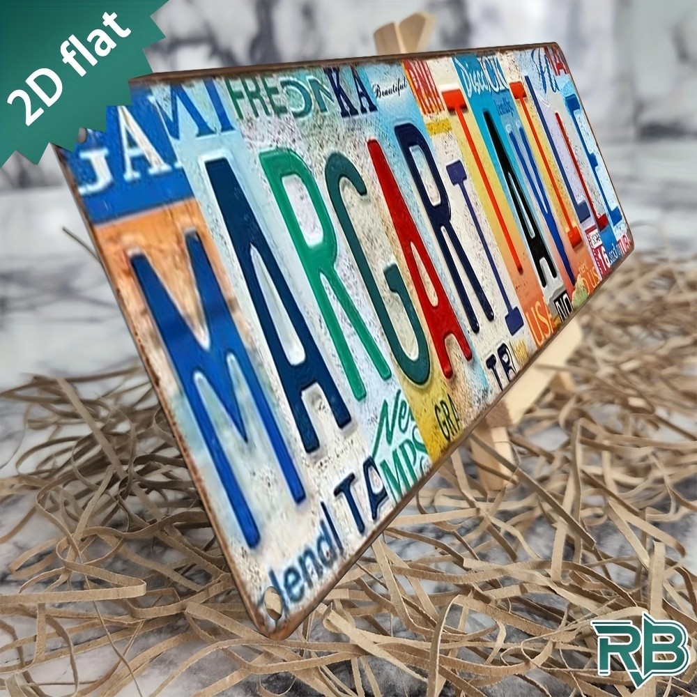 Retro Stylish Vintage Margaritaville Signs Metal Tin Sign Wall Art Plaque 16×4in