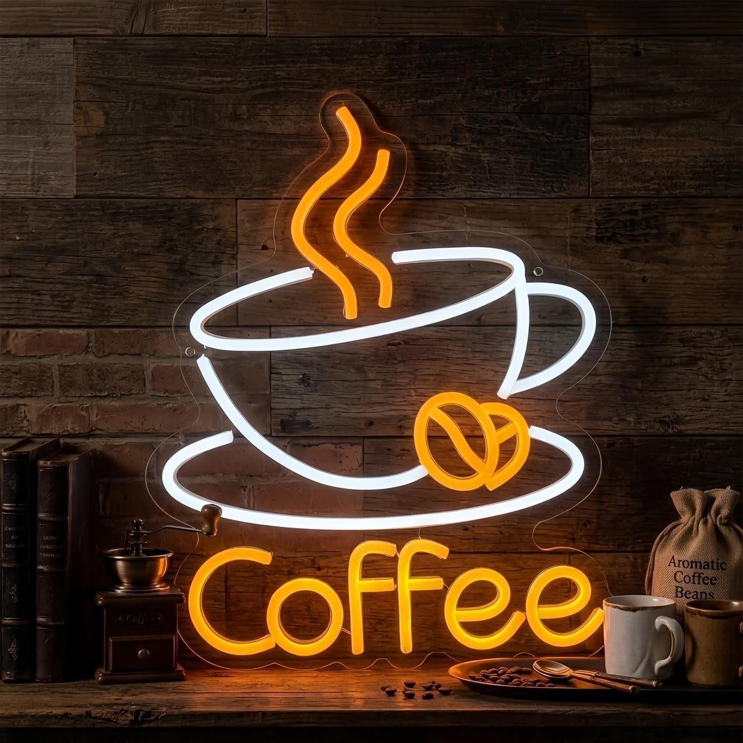 Coffee Neon Sign Coffee LED Sign for Wall Decoration Cafe Restaurant Living R…