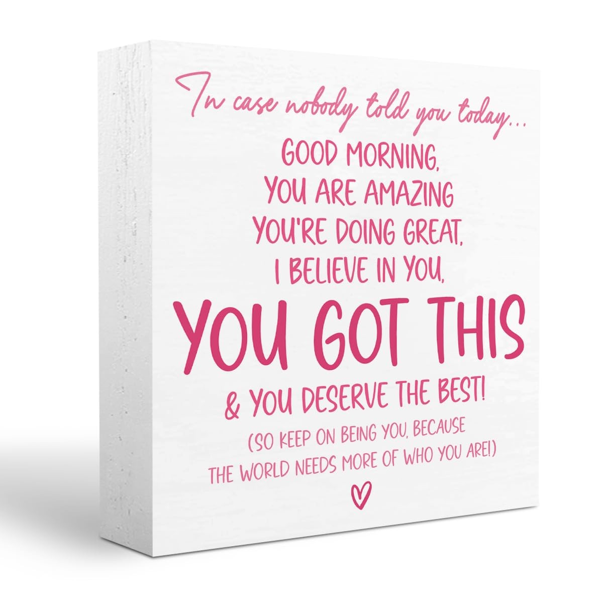 Pink Office Decor, Inspirational Awareness Positive Affirmation Sign Wooden