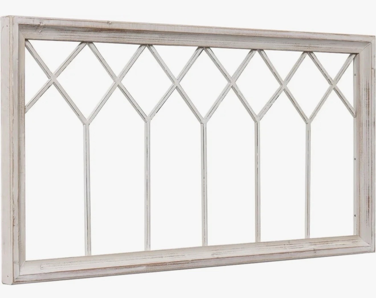 Sintosin Rustic Wood Window Frame Wall Decor 40 X 20 Inches, Hanging Washable Wh