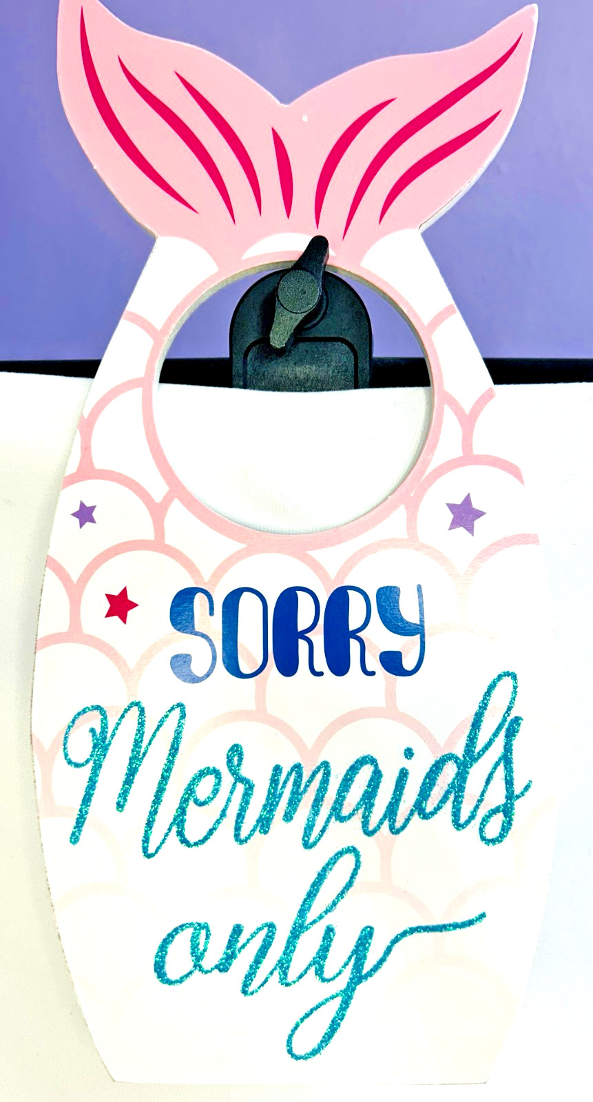 BRAND NEW | SORRY, MERMAIDS ONLY DECORATIVE DOOR KNOB HANGER SIGN 11″L x 5″W