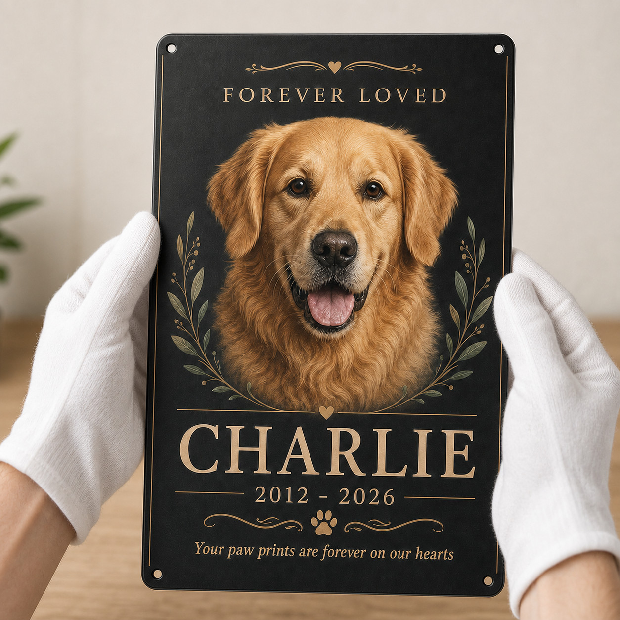Personalized Pet Memorial Metal Sign Custom Dog Cat Photo Remembrance