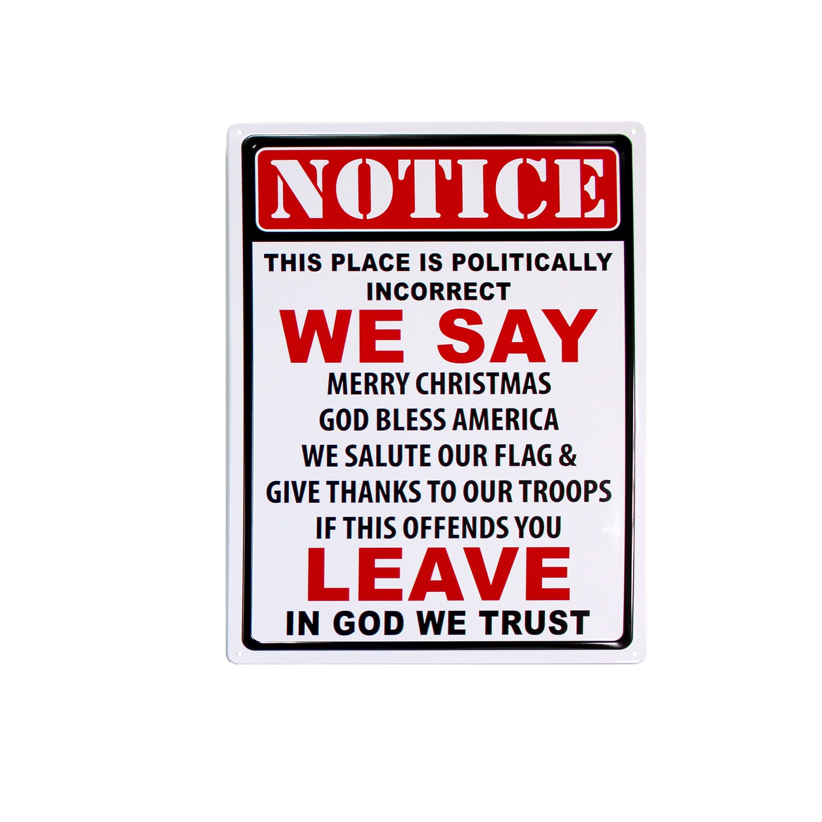 Rivers Edge Products Tin Sign, 17″ x 12″ Metal Wall Art, In God We Trust