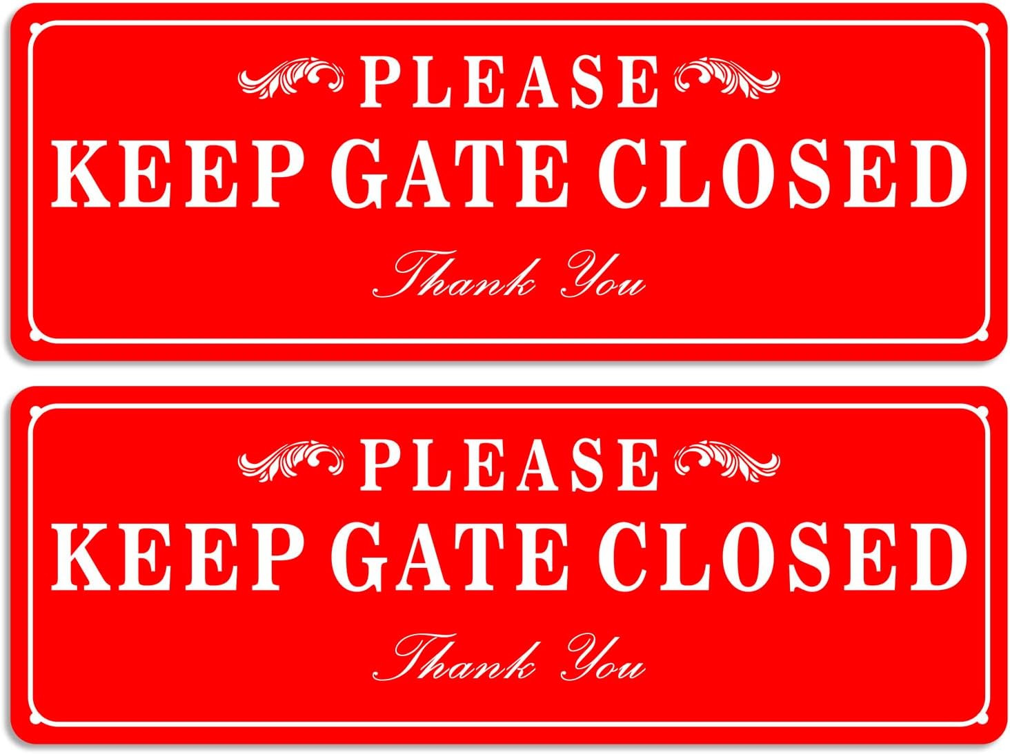 2 Pack Please Keep the Gate Closed Matal Sign – Brushed Aluminium Durable Ink –