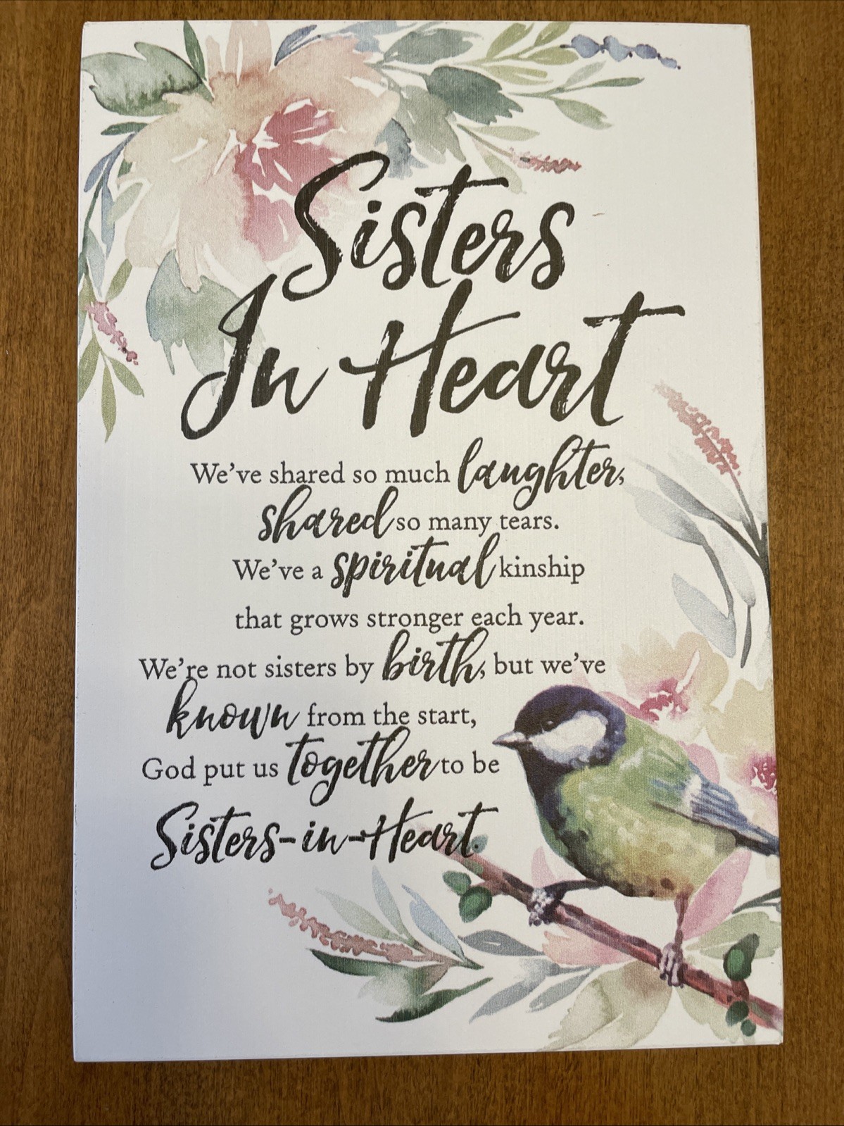 Sister’s In Heart Word Plaque – Friendship gift