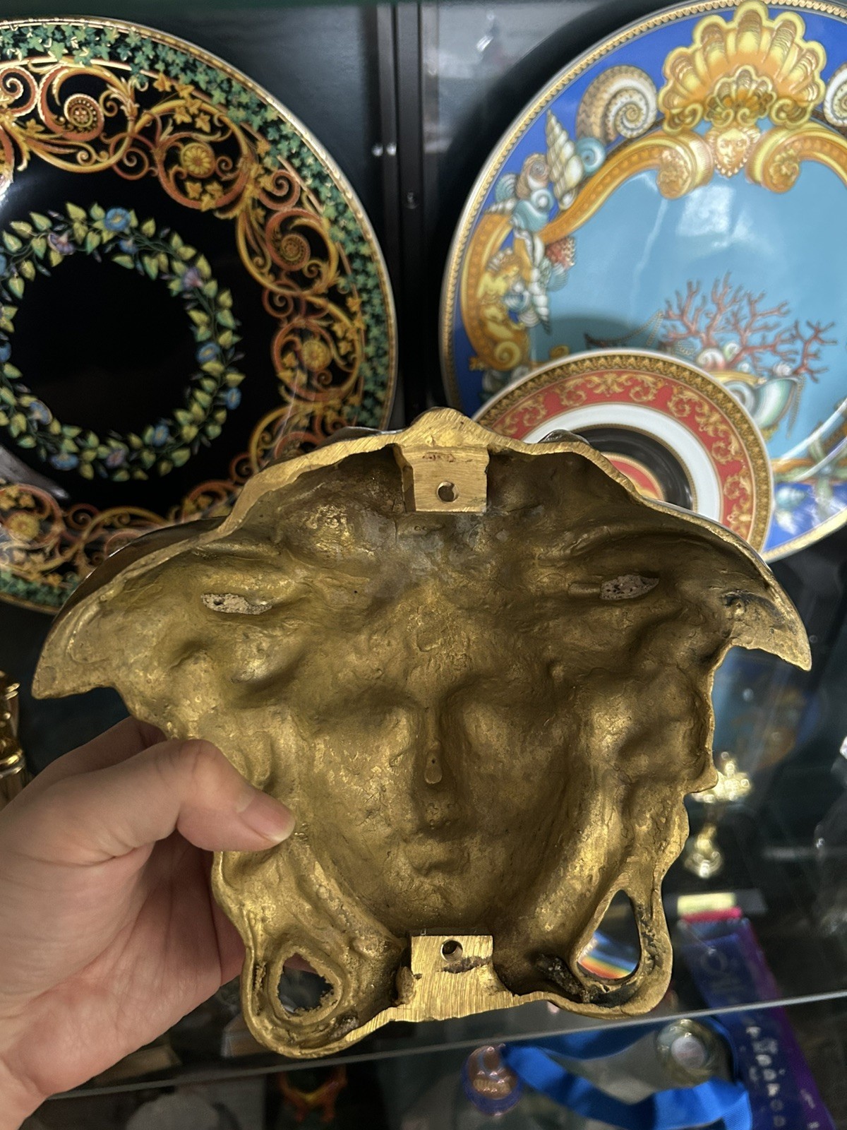 Extra Large Medusa Head Solid Brass Wall Plaque