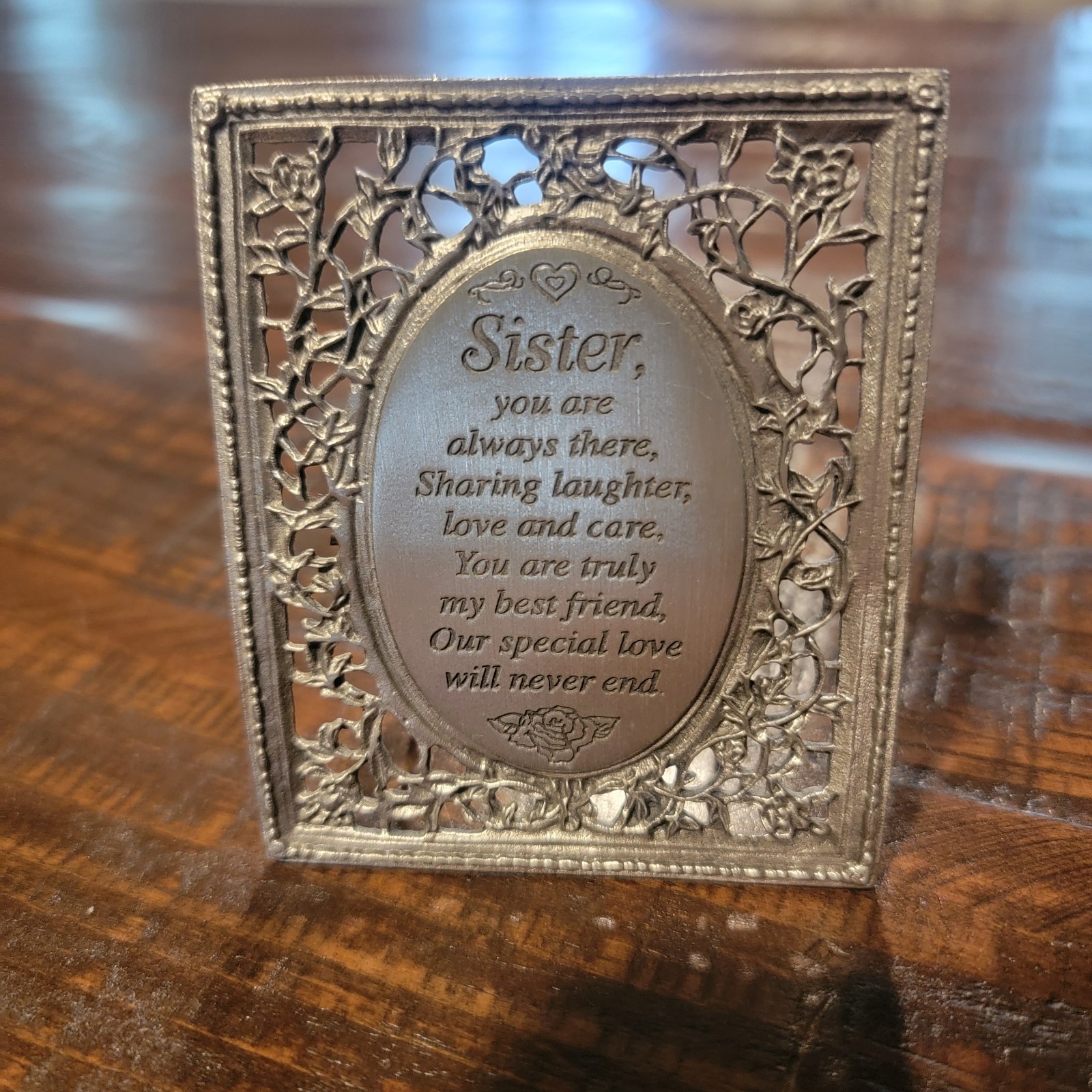 Cathedral Art 3.5” Sister Metal Plaque – Sisters Best Friends Gift Plaque