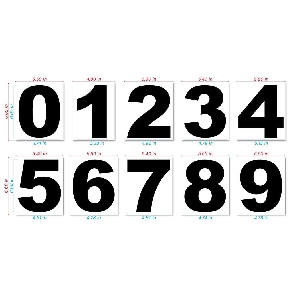 Black Vinyl Numbers 6 Inch 0-9 (2 Sets) – Weatherproof Decals for Outside Mai…