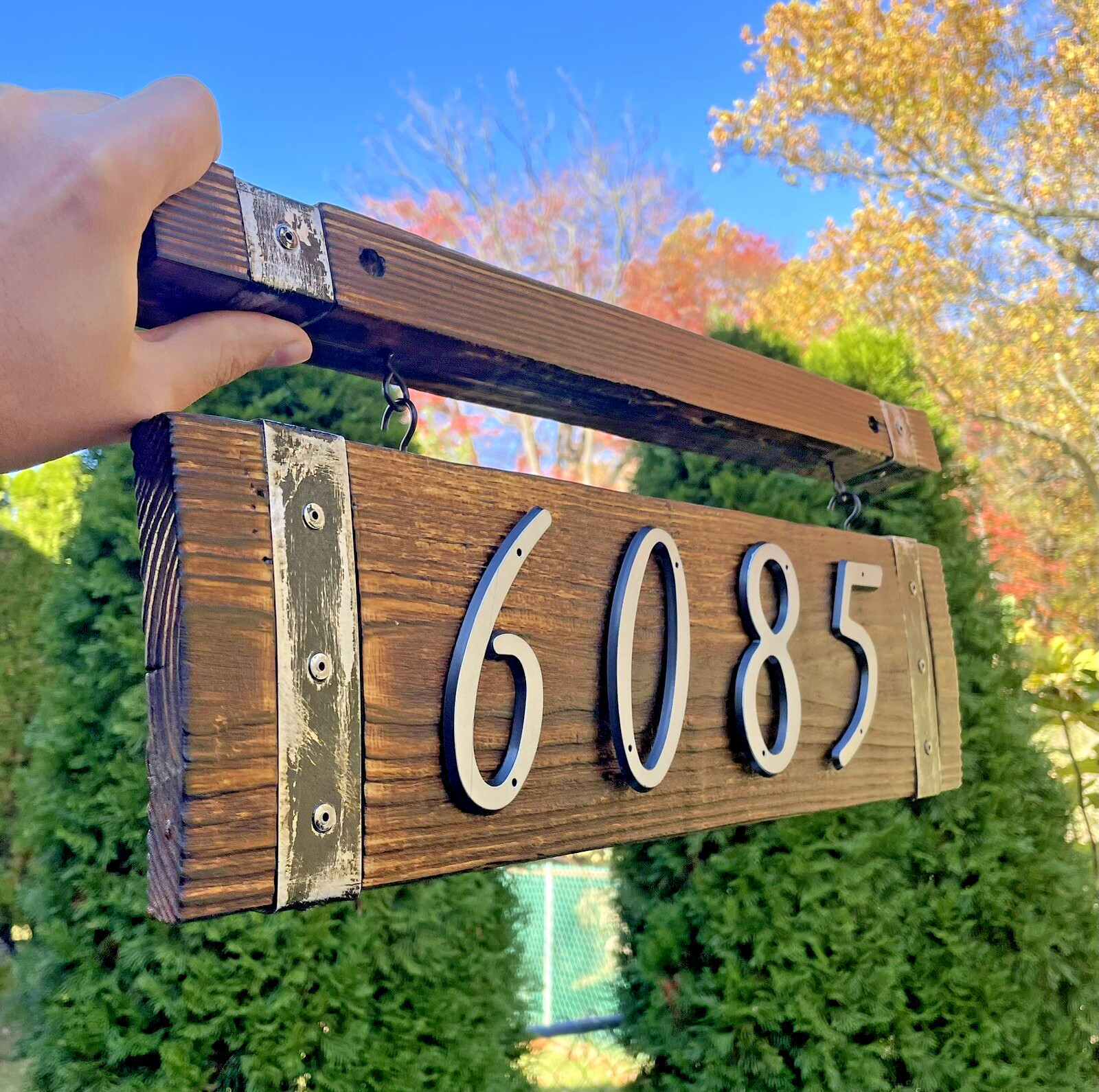 Custom House Number Wood. Personalized Address Sign. 8.5×20.5in 4-5 Number Sign