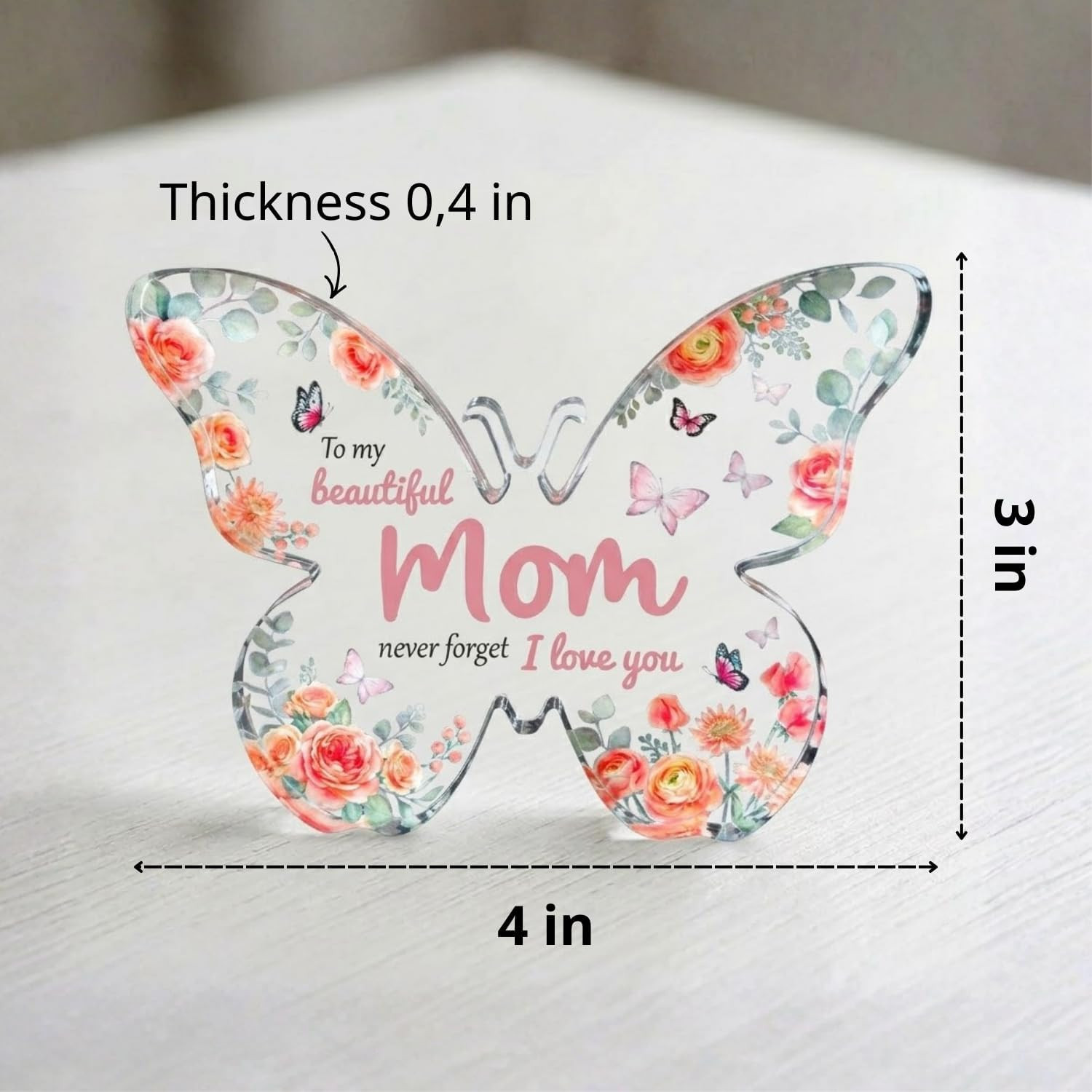 Birthday Gifts for Mom Acrylic Butterfly Plaque – Mothers Day Gifts from Daughte