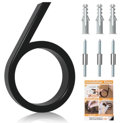 5″ Floating House Numbers for Outside, Metal Modern Address Numbers for House…