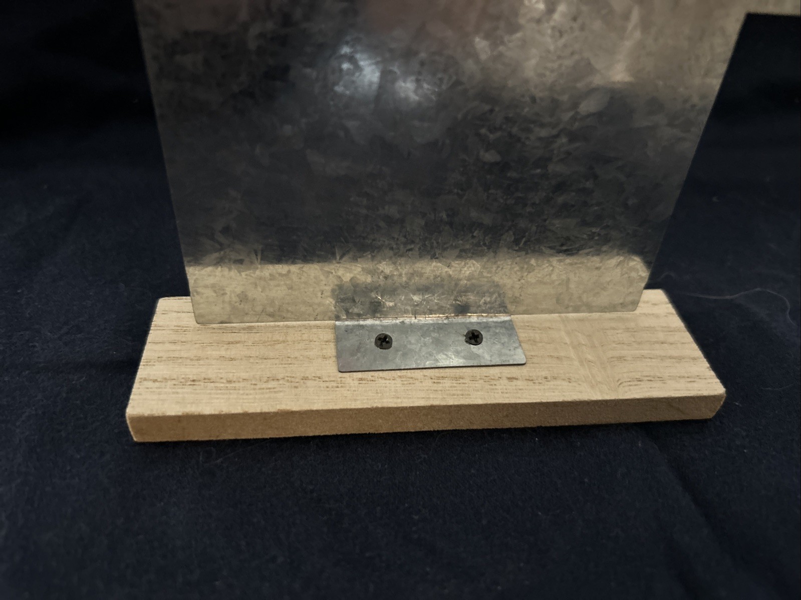 Decorative Galvanized Tin House On Wood Stand
