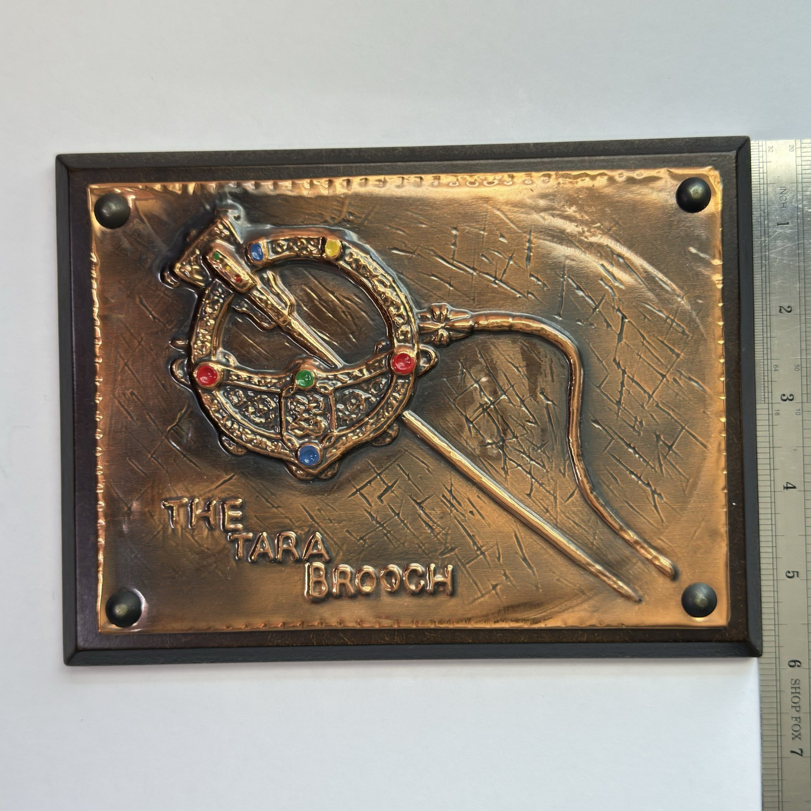 Vintage Rathbanna Celtic Tara Brooch Copper Wall Plaque Hand Wrought Ireland Art