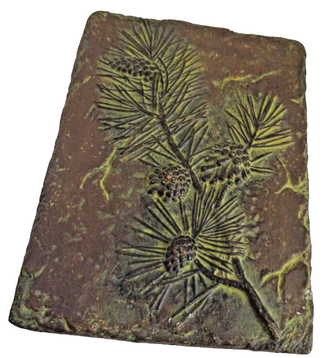 Pinecone and Needle Brown Wall Plaque 9x6x1/2 Inch (SKU# 2971)