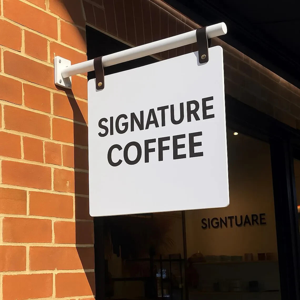 Wall-Mounted Round Blade Sign | Double-Sided Outdoor Business Logo Sign
