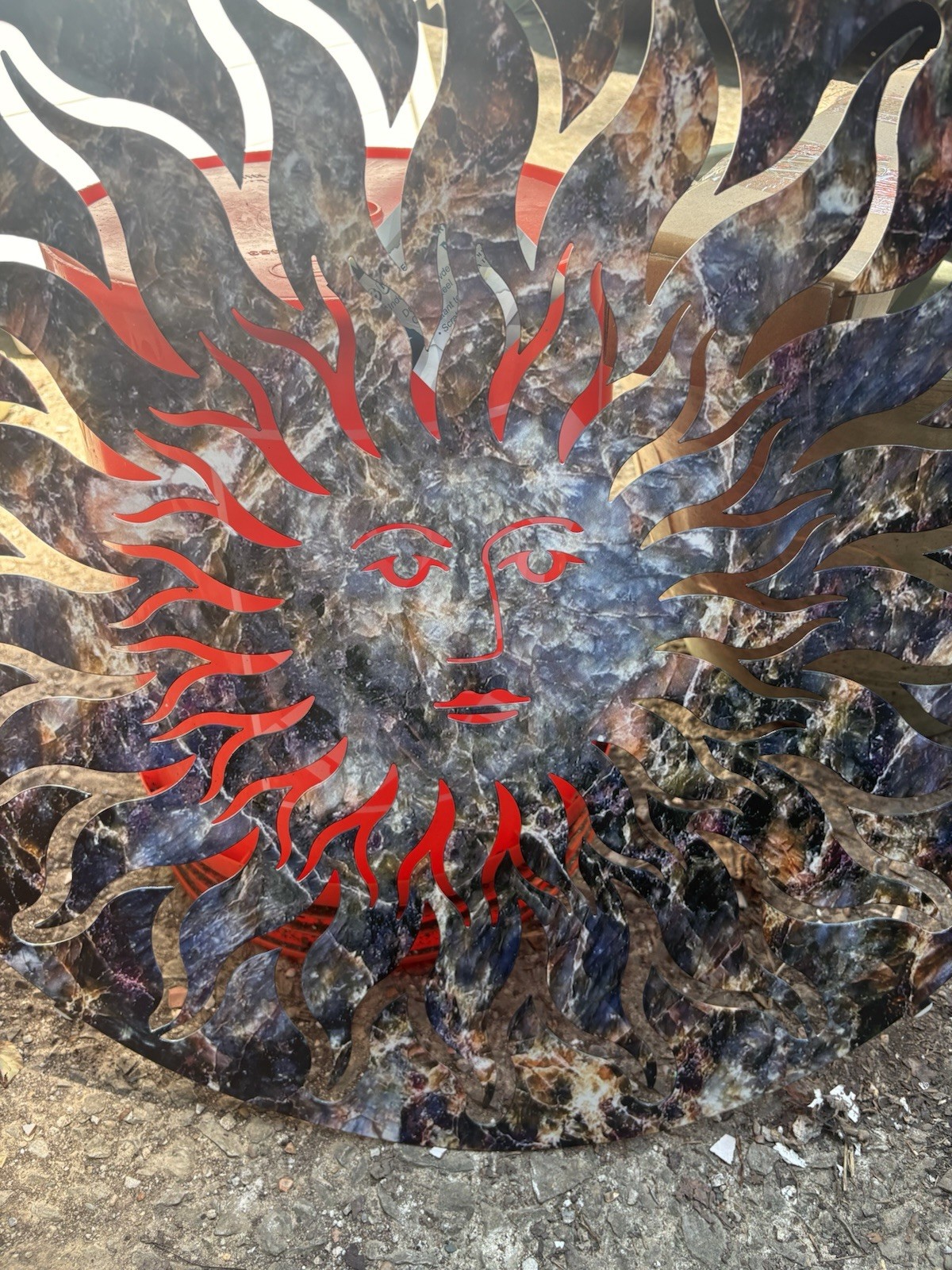 Metal Sun 3D Wall Art 22” Across