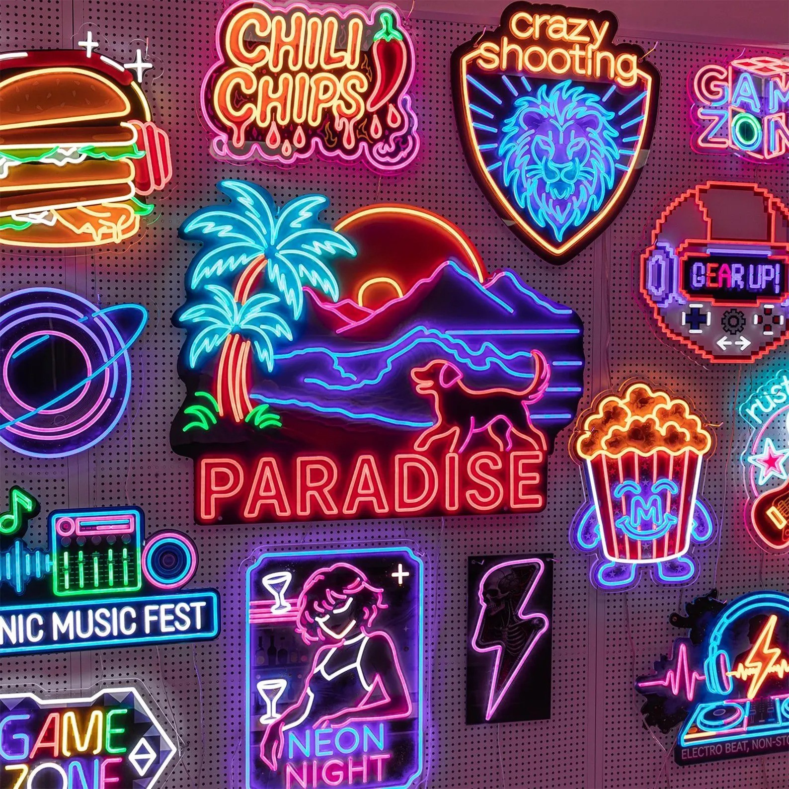 Personalized UV Printed Business Logo LED Neon Sign Custom Logo Acrylic Decor