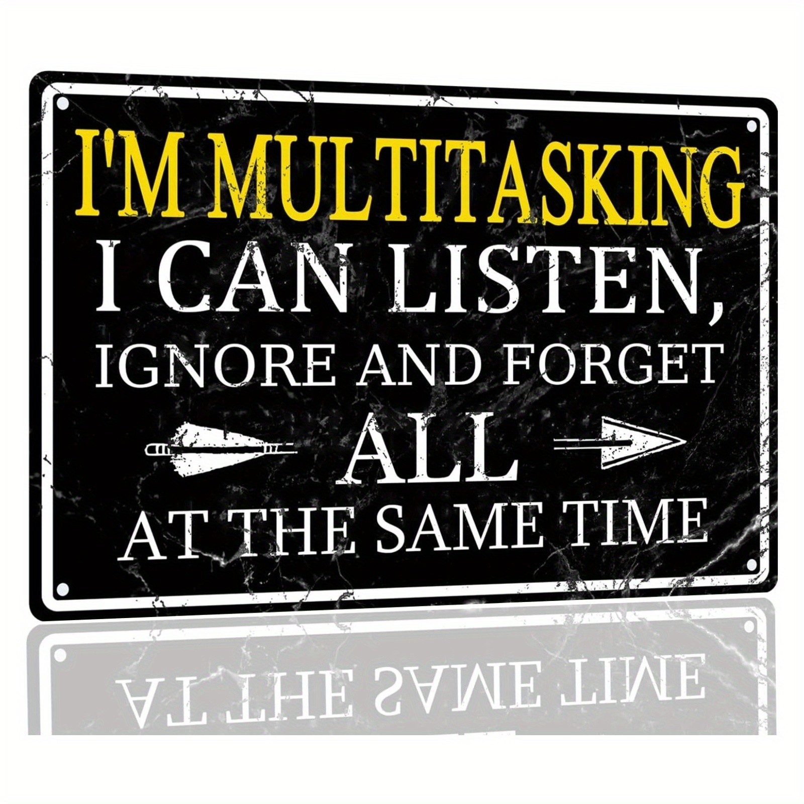 Workplace Metal Sign Funny Sarcastic I Can Listen Ignore Aluminum Sign
