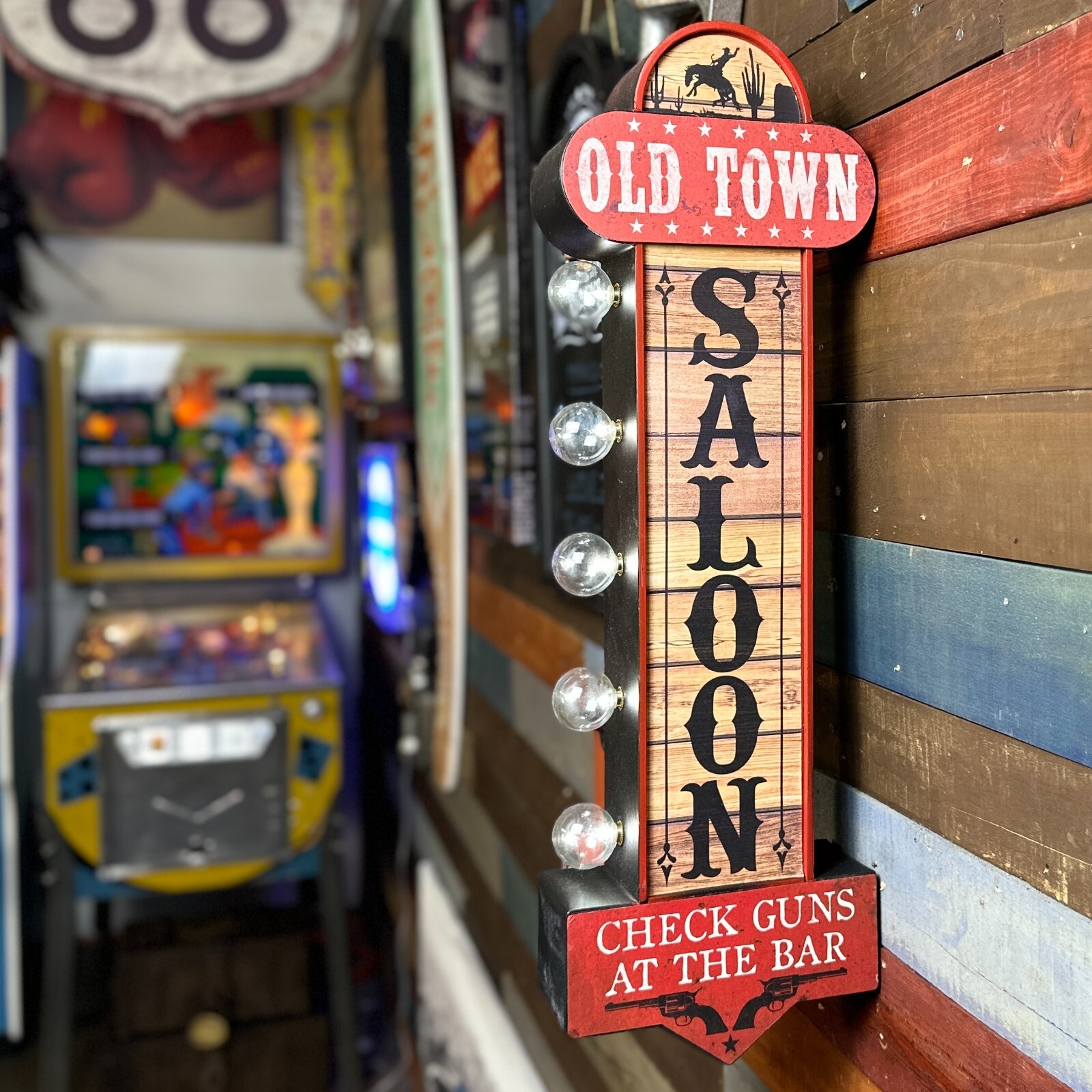 Saloon Double Sided Vintage Inspired 25″ Battery Operated Marquee LED Sign