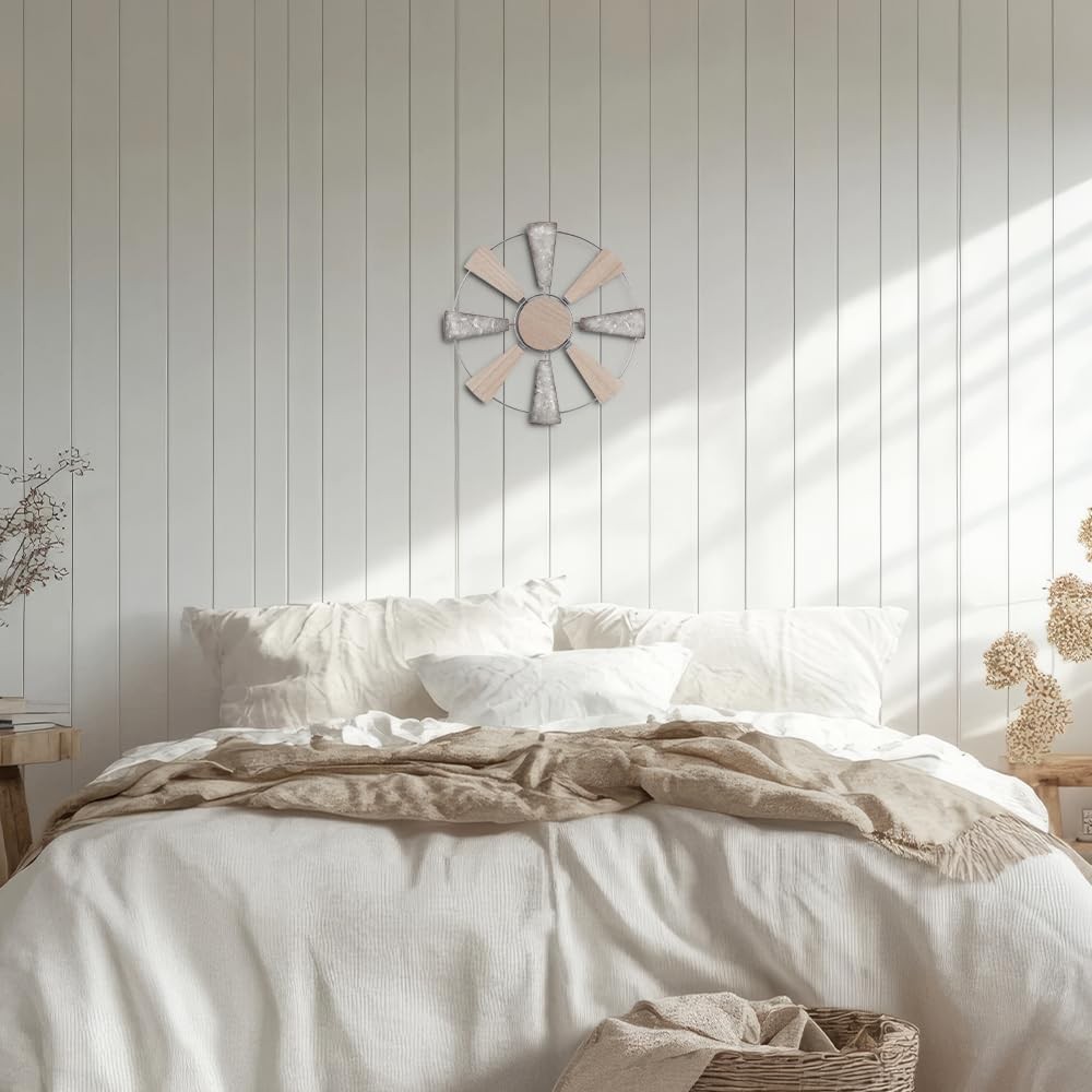 Rustic Windmill Wall Art | Farmhouse Decor | 11 Wood & Metal