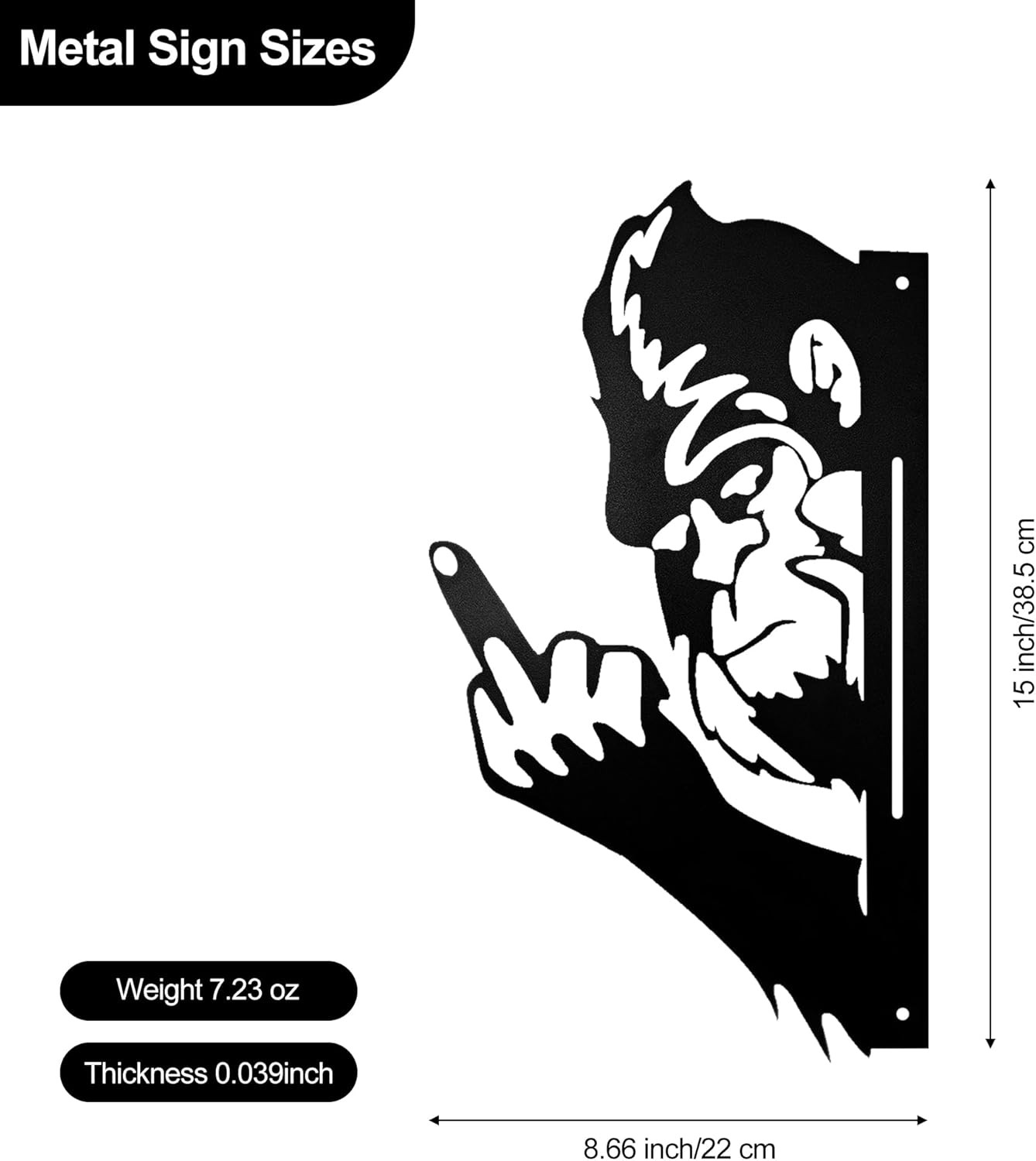 Bigfoot Middle Finger Metal Yard Sign – Funny Prank Decor, Peeking Sasquatch Tre