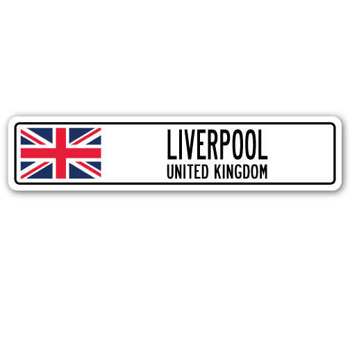 LIVERPOOL UNITED KINGDOM Street Sign British Britons Brits flag city gift