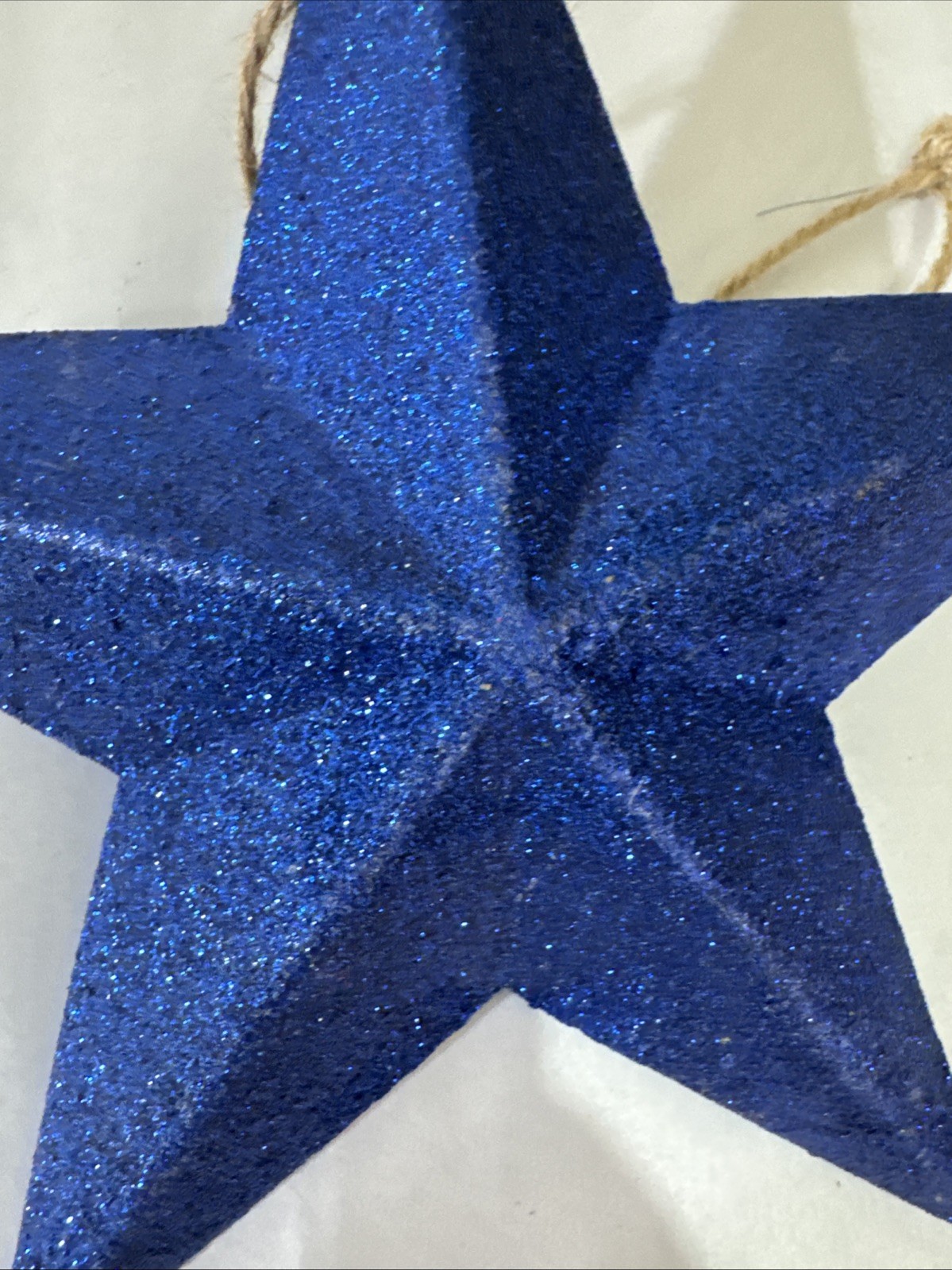 Decorative Glitter Hanging Stars 7” Set of 3 Red, Blue & Mixed Silver Decorative