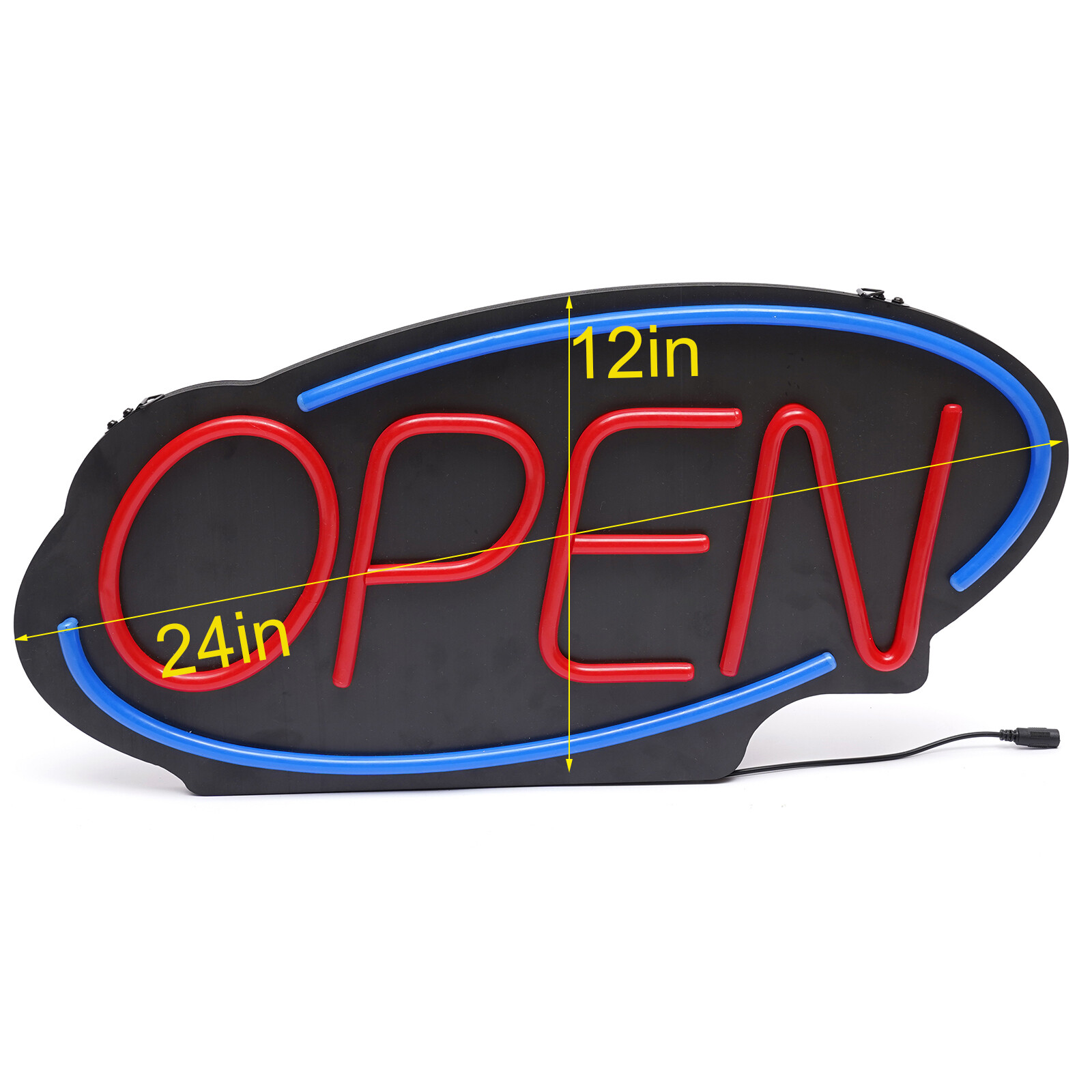 LED Neon Open Sign-24x12in Wall Hanging Brightness Adjustable for Store Cafe Art