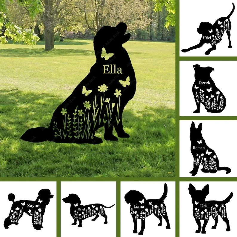 Personalized Dog Memorial Stake Custom Pet Grave Marker Metal Garden Sign Dog Gi