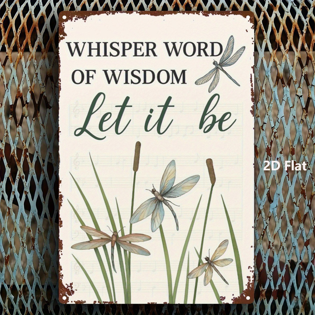Whimsical Dragonfly Metal Sign Vintage Nature Themed Decor for Indoor & Outdoor