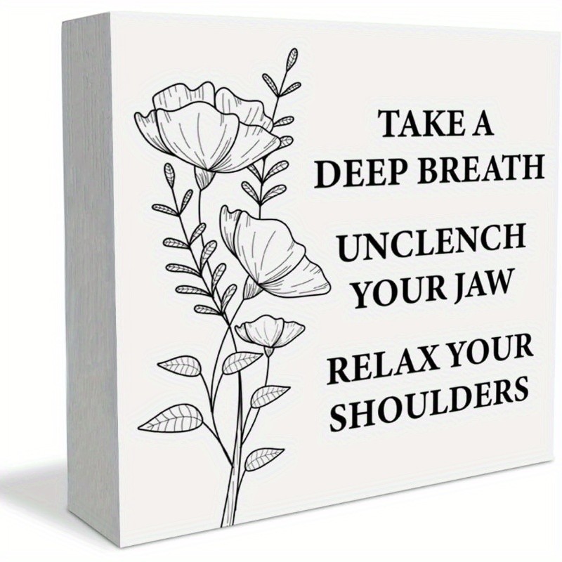 2D Calming Box Sign Mental Health Home Wall Decor for Therapist Office School