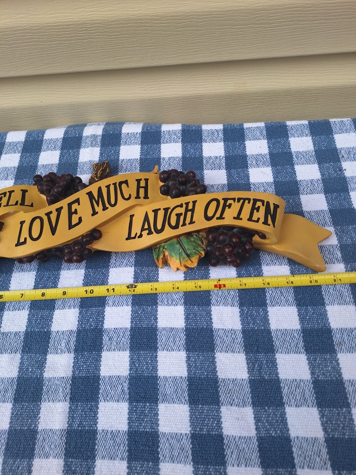 Live Well, Love Much, Laugh Often – Ceramic Wall Plaque, 21 in