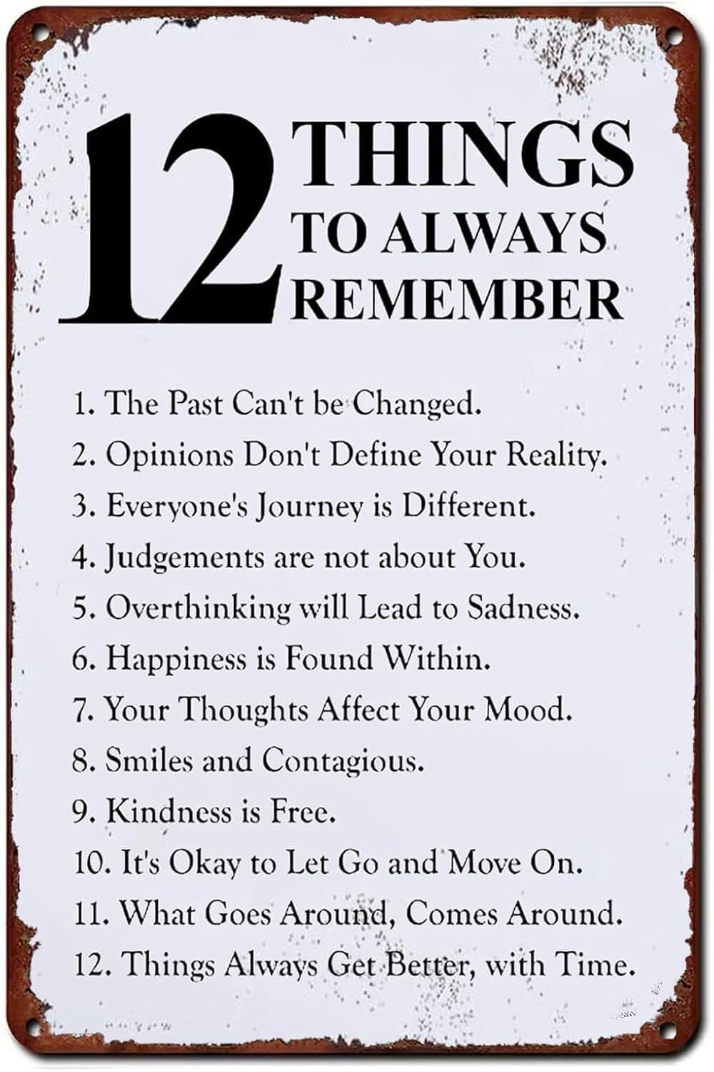 12 Things To Always Remember Tin Metal Signs Cafe Bar Gym Living Room Bathroom