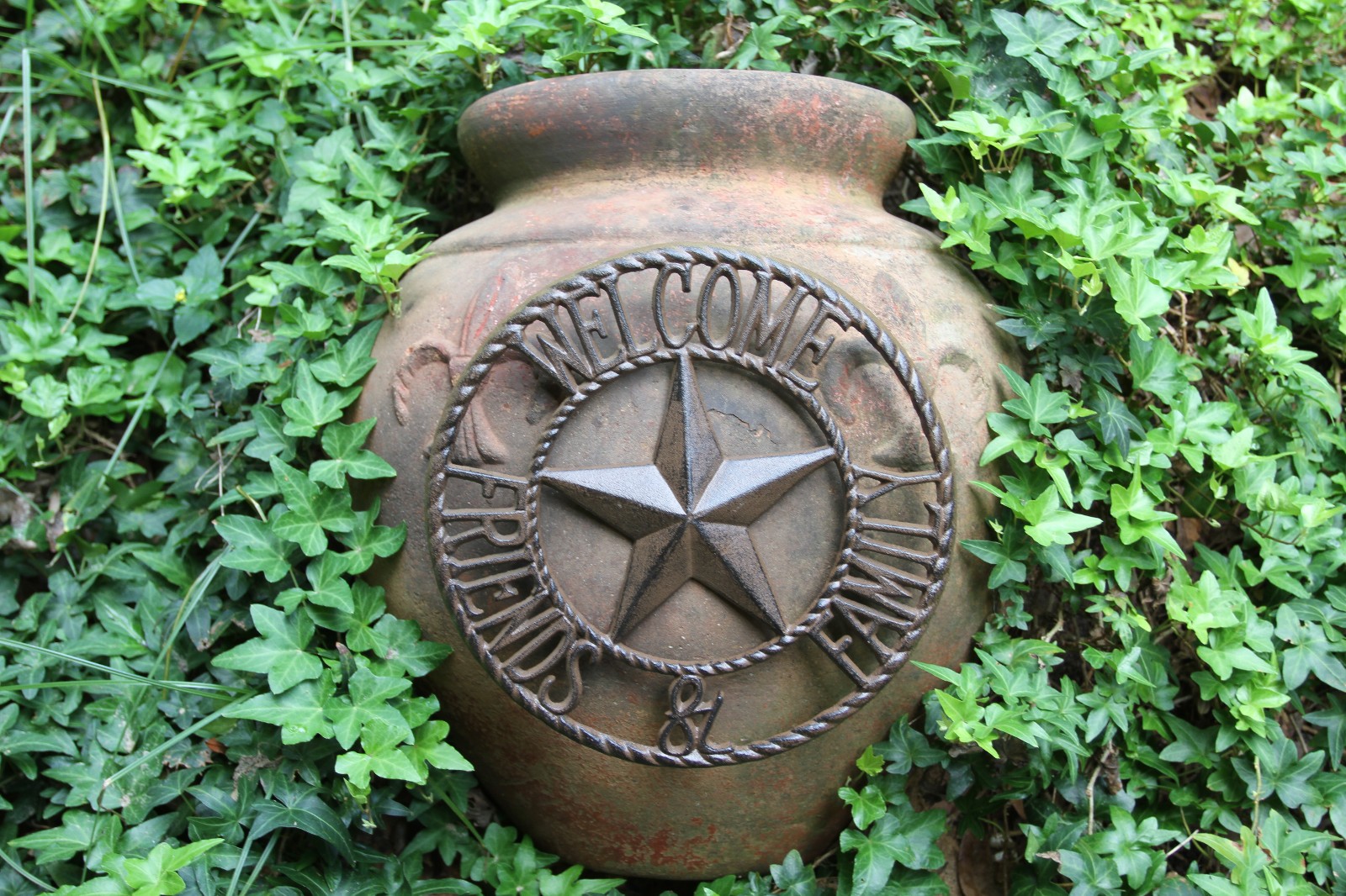 (1) Rustic Texas Welcome Plaque Heavy Cast Iron, 11 inch, H-109