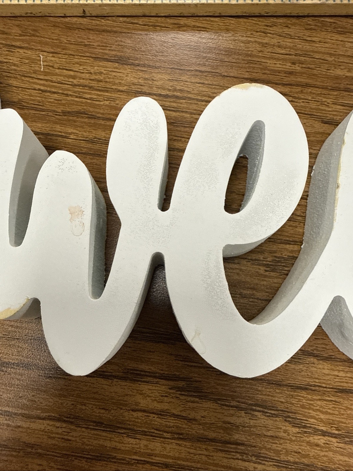 “Sweet” Word Free Standing Wood Sign White Stained See Photos