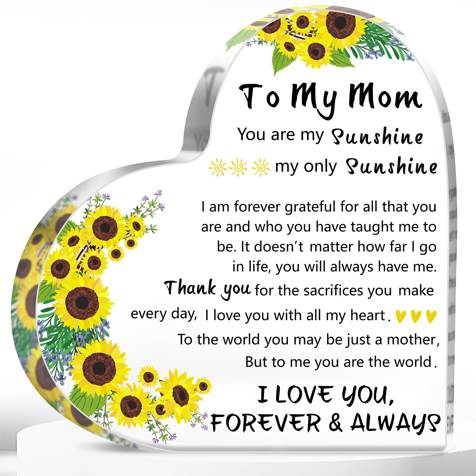 Mothers Day Gifts for Mom Wife from Daughter Son Husband, 5.9×5.9 inch Delica…
