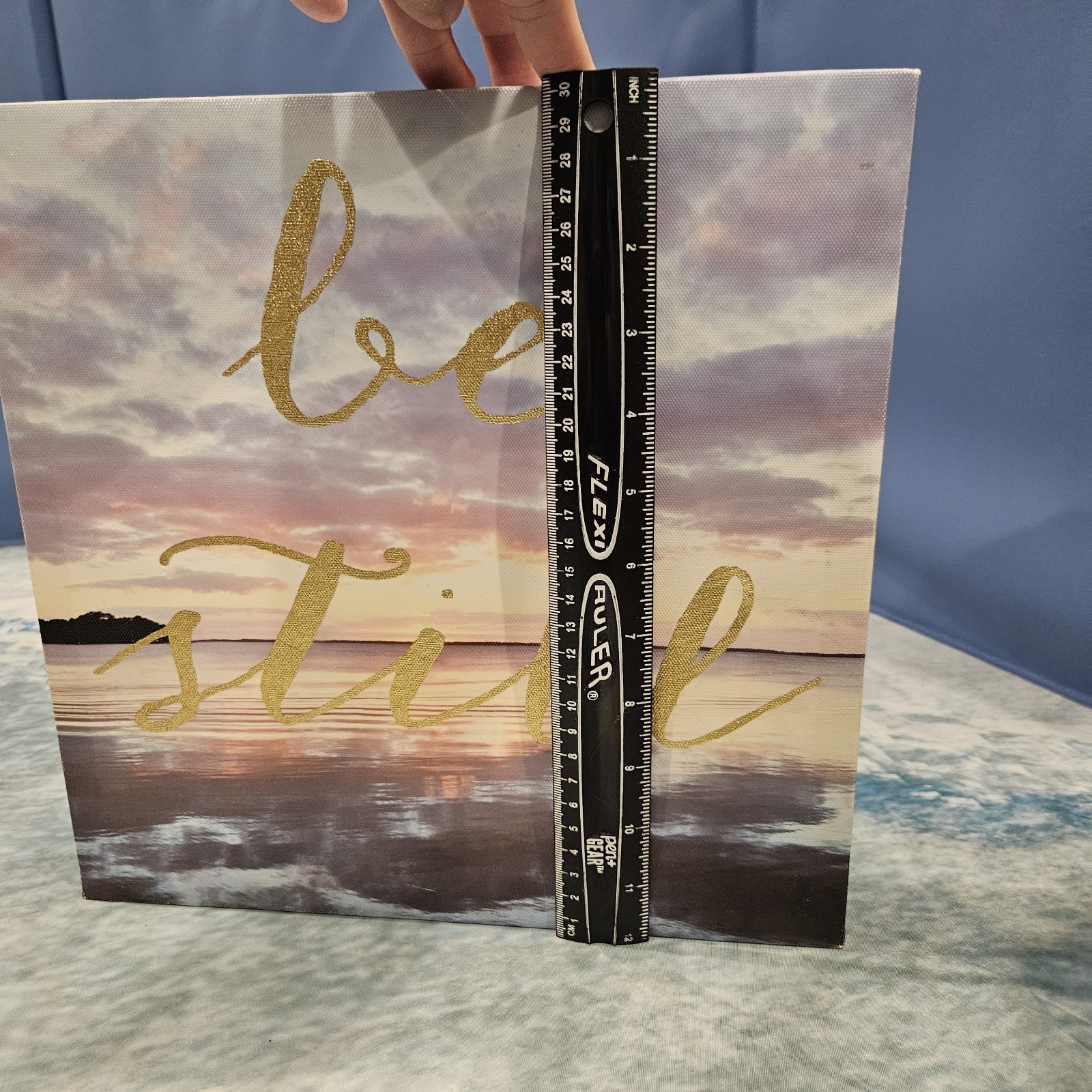 Be Still Ocean Canvas Wall Art Beach Sunset Christian Decor 12×12