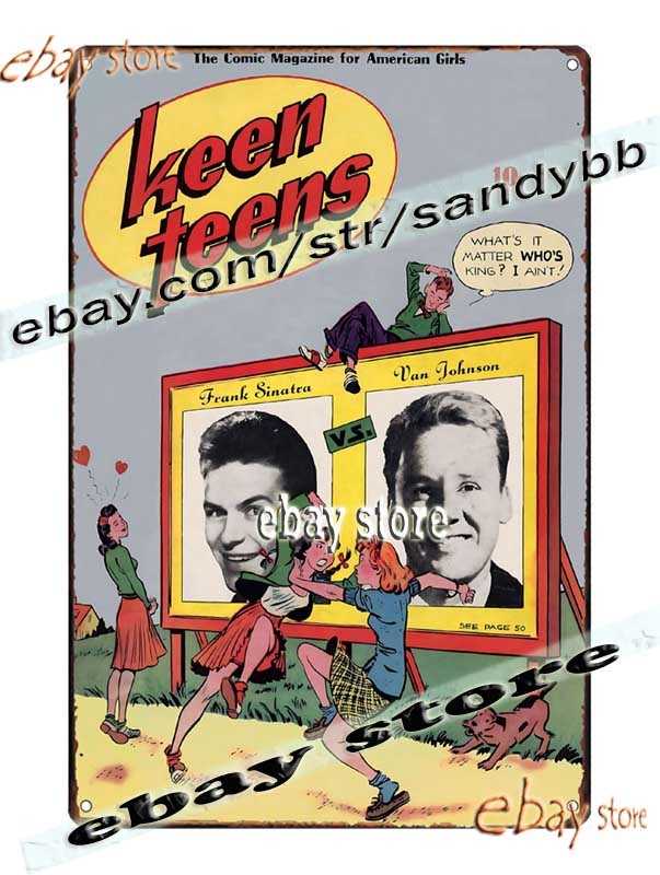 Tin Sign 1940s Keen Teens Retro wall hangings