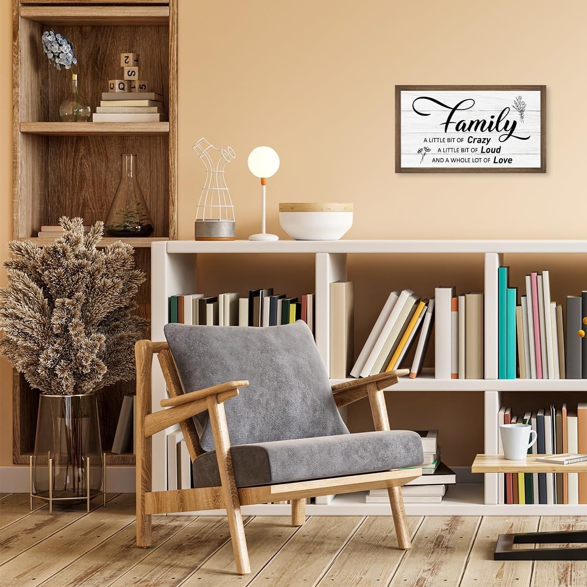 Charming Wooden Family Quote Sign, 10.23×5.9” for Home & Farmhouse Style