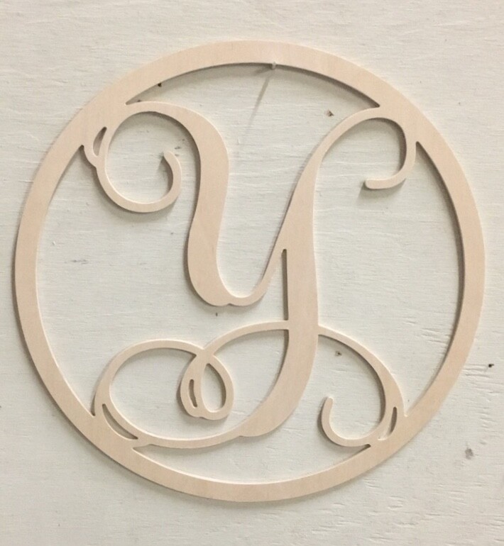 Custom Wood Vine Letter Round Monogram CNC Metal Art CHOOSE YOUR LETTER AND SIZE