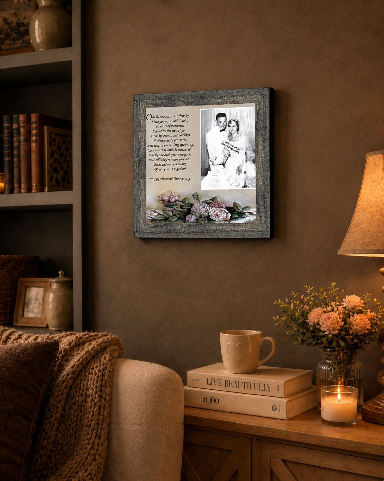 60th Anniversary Gifts, Diamond 60th Wedding Anniversary Grandparents Gifts