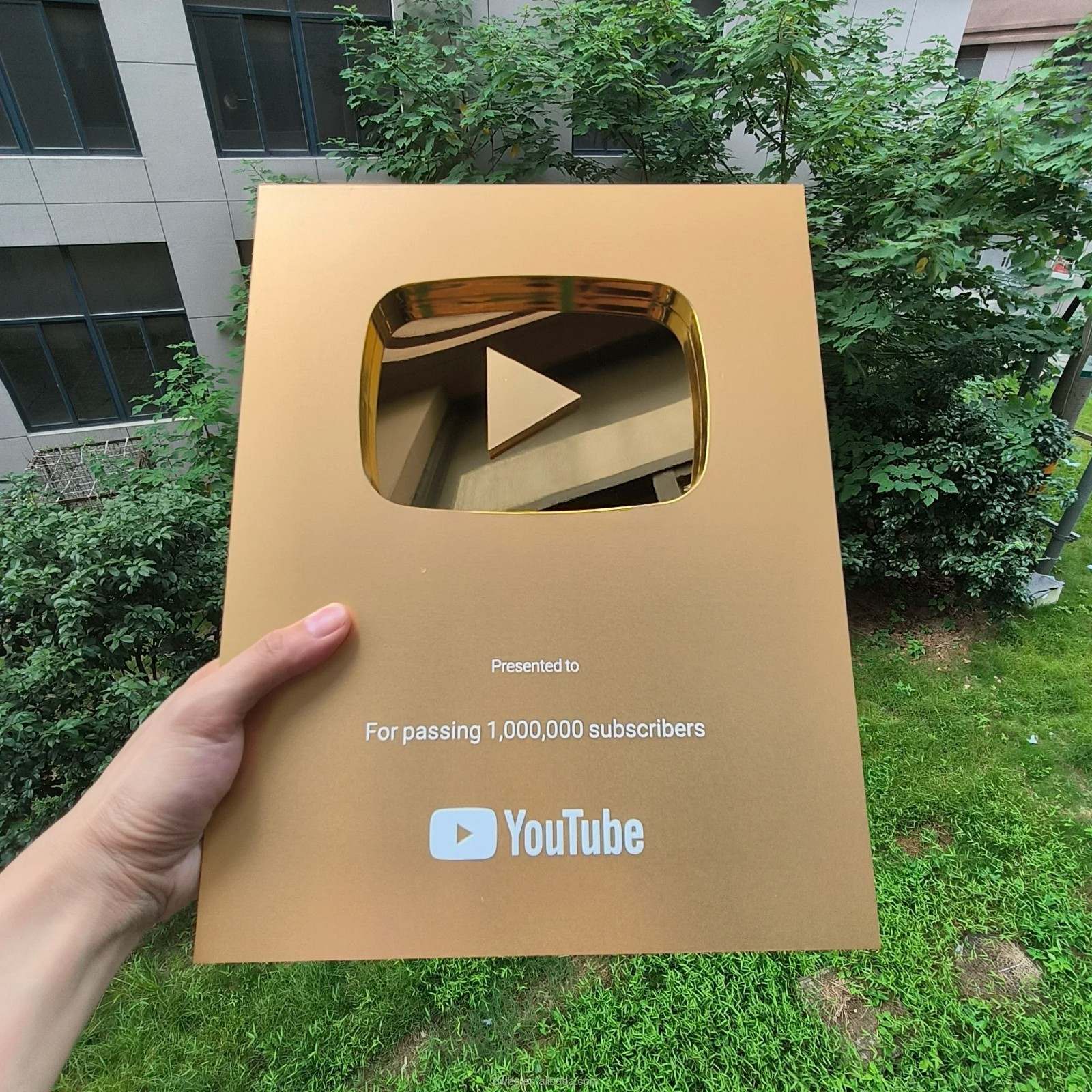 Genuine YouTube Creator Award – Silver Play Button Plaque