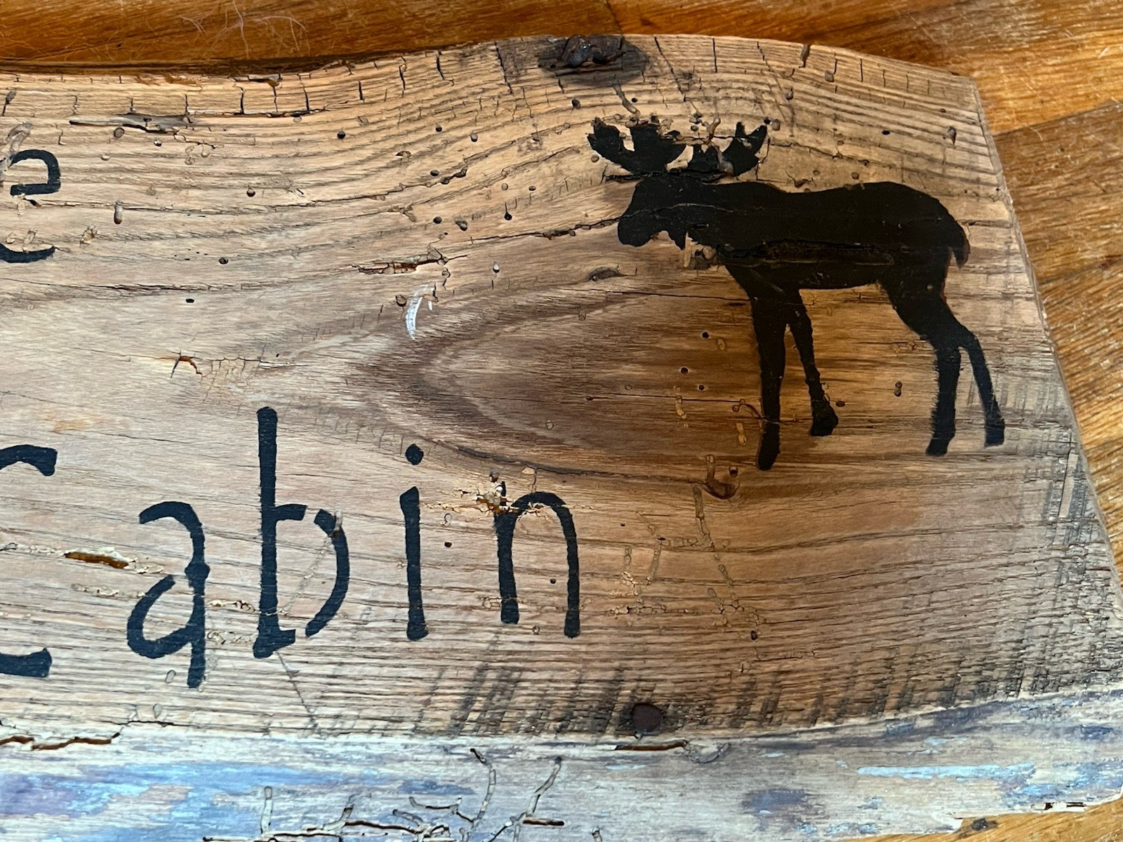Cabin Wall Decor Welcome Sign Board Rustic Camping Moose Trees Painted