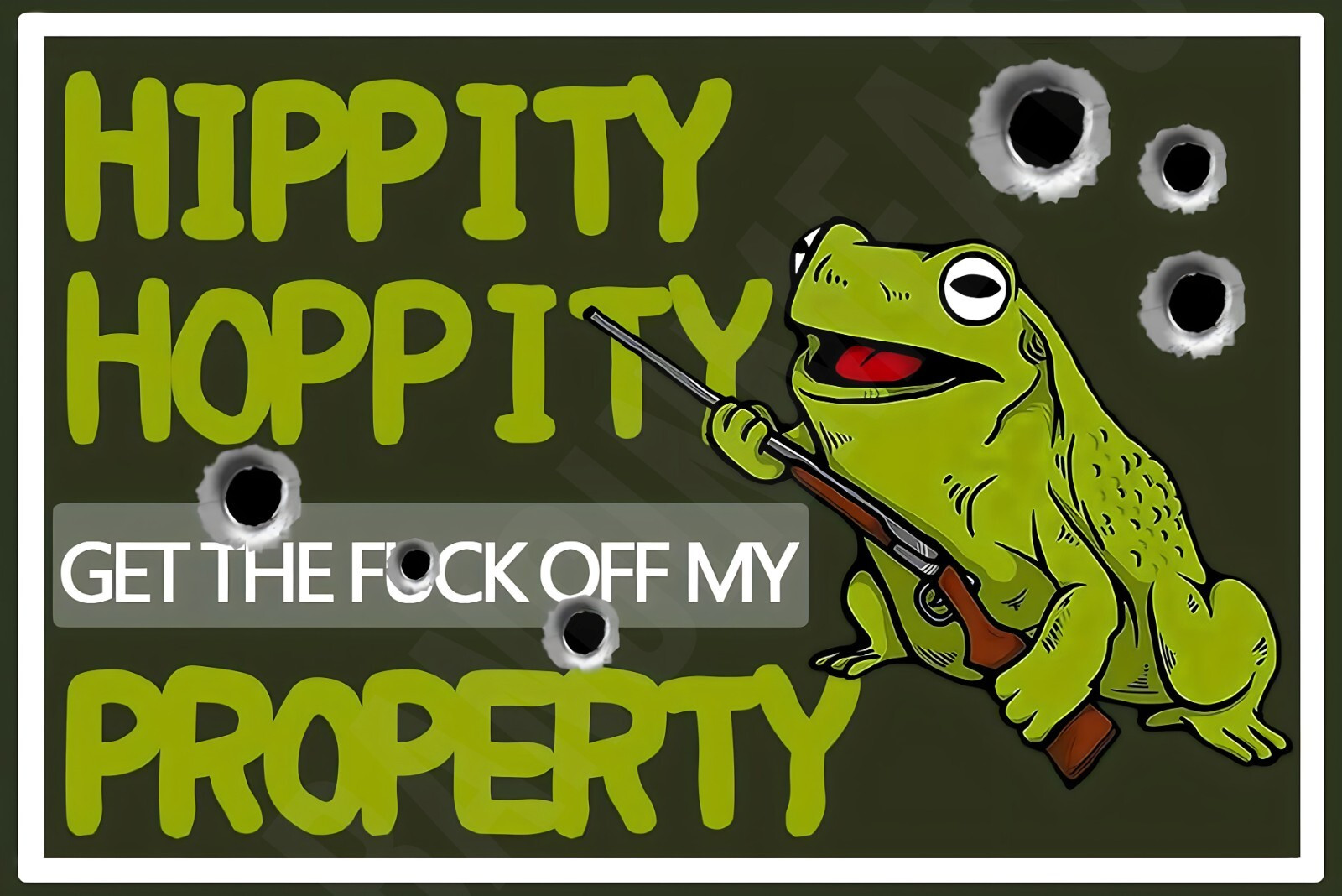 Aluminum Metal Sign Hippity Hoppity Get Off My Property 8×12 Outdoor